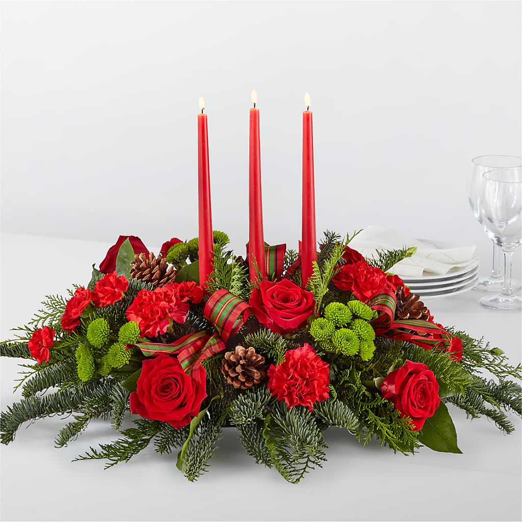 By the Candlelight Centerpiece – Forever Flowers, Fords NJ
