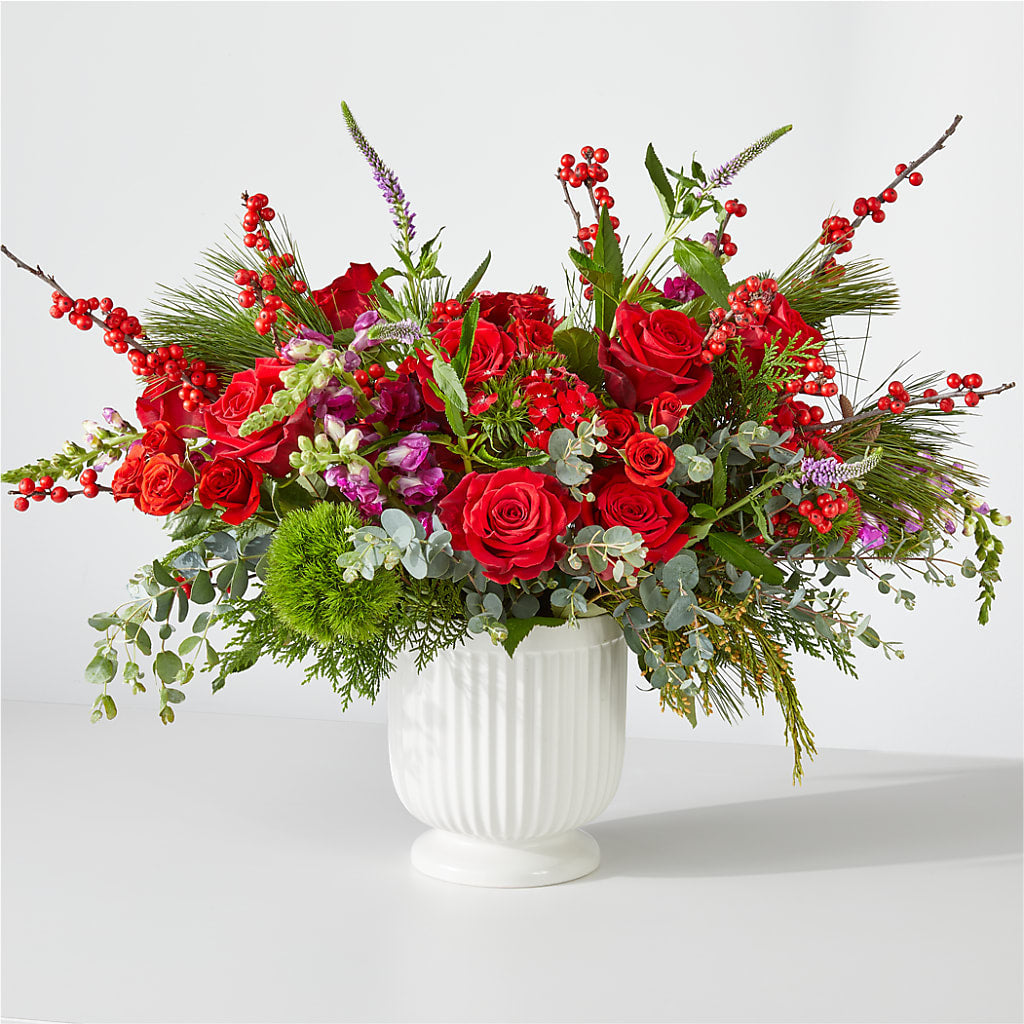 Big Red Bow Bouquet – Forever Flowers, Fords NJ