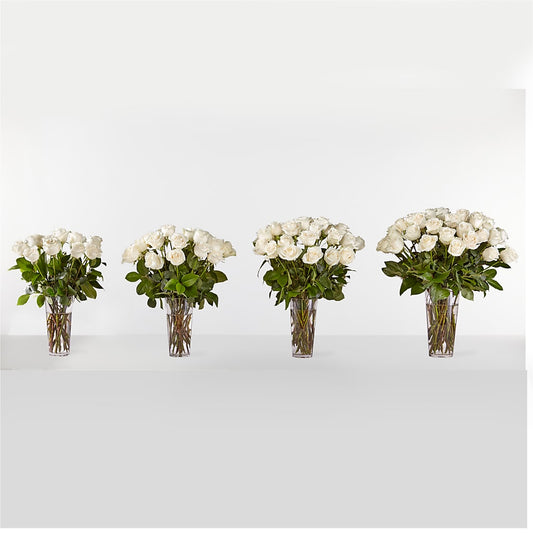 Long Stem White Rose Bouquet – Forever Flowers, Fords NJ
