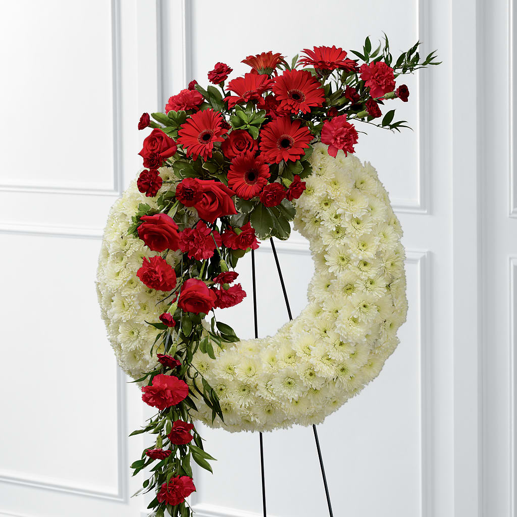 Graceful Tribute Wreath – Forever Flowers, Fords NJ