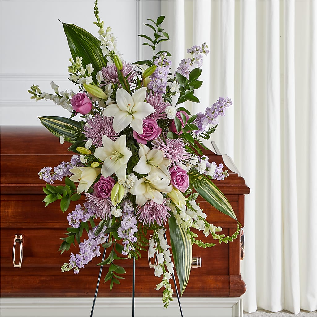 Grateful Hearts Standing Spray – Forever Flowers, Fords NJ
