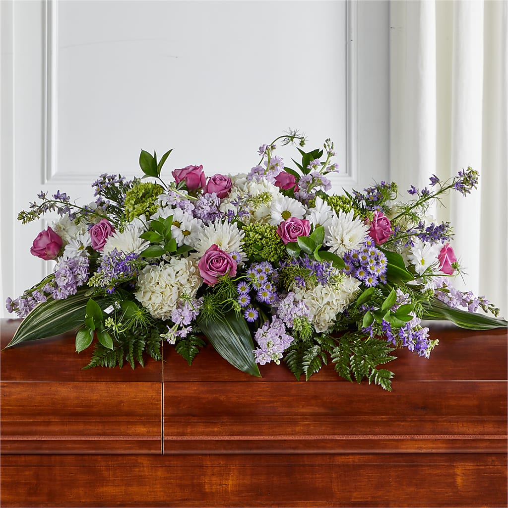 Meadows of Serenity Casket Spray – Forever Flowers, Fords NJ
