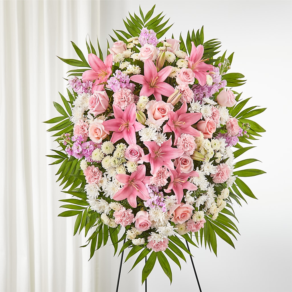 Offering Solace Standing Spray – Forever Flowers, Fords NJ