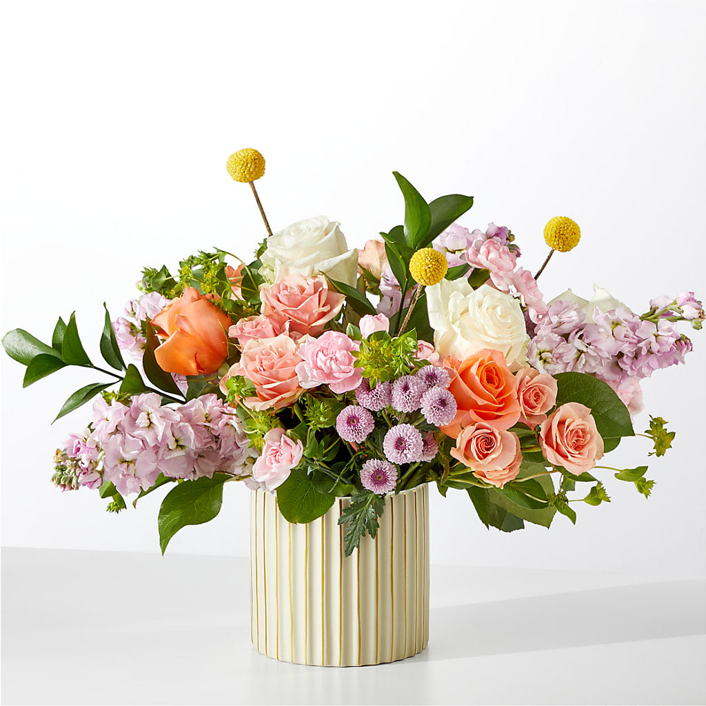 French Market Bouquet with Ivory Vase – Forever Flowers, Fords NJ