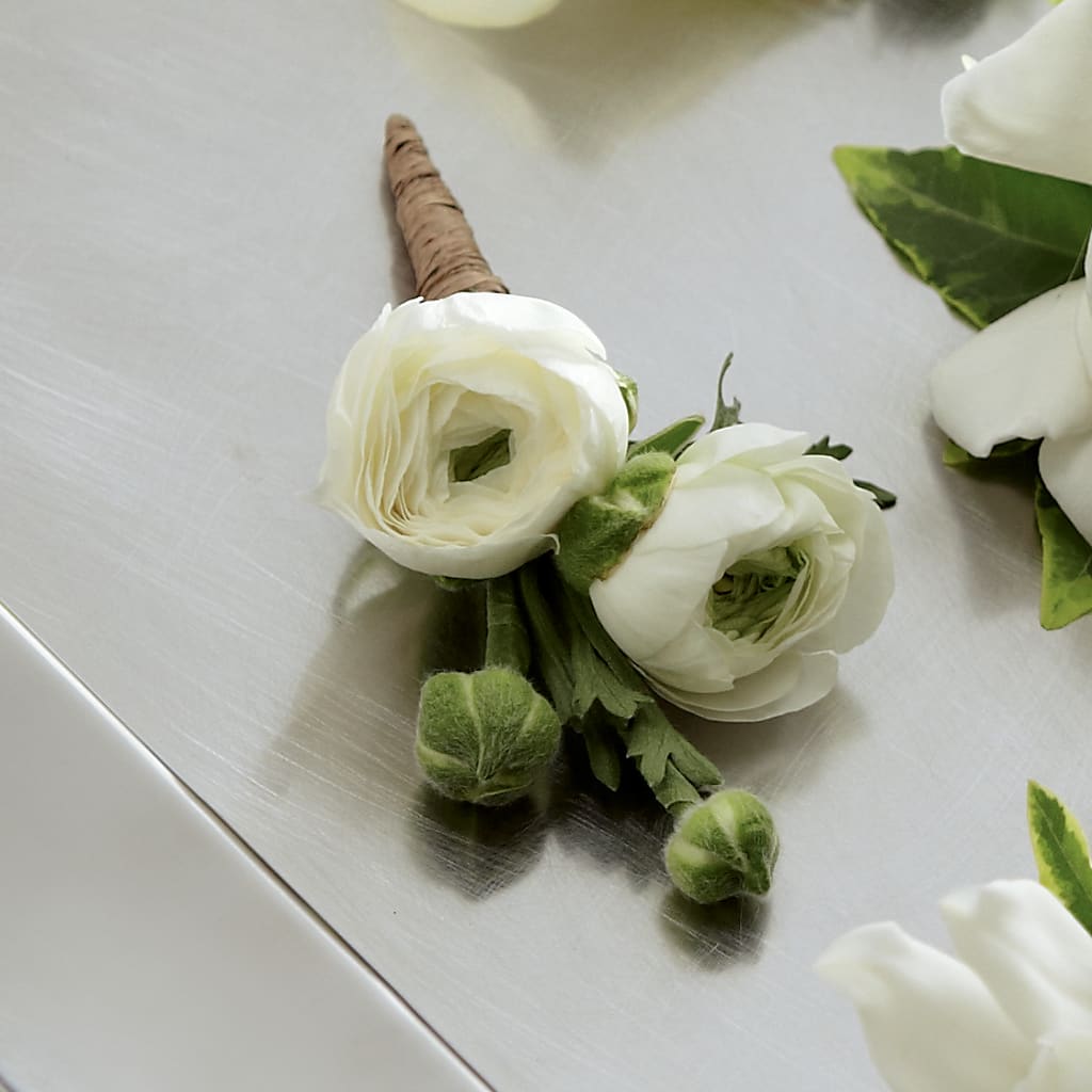 White Ranunculus Boutonniere – Forever Flowers, Fords NJ