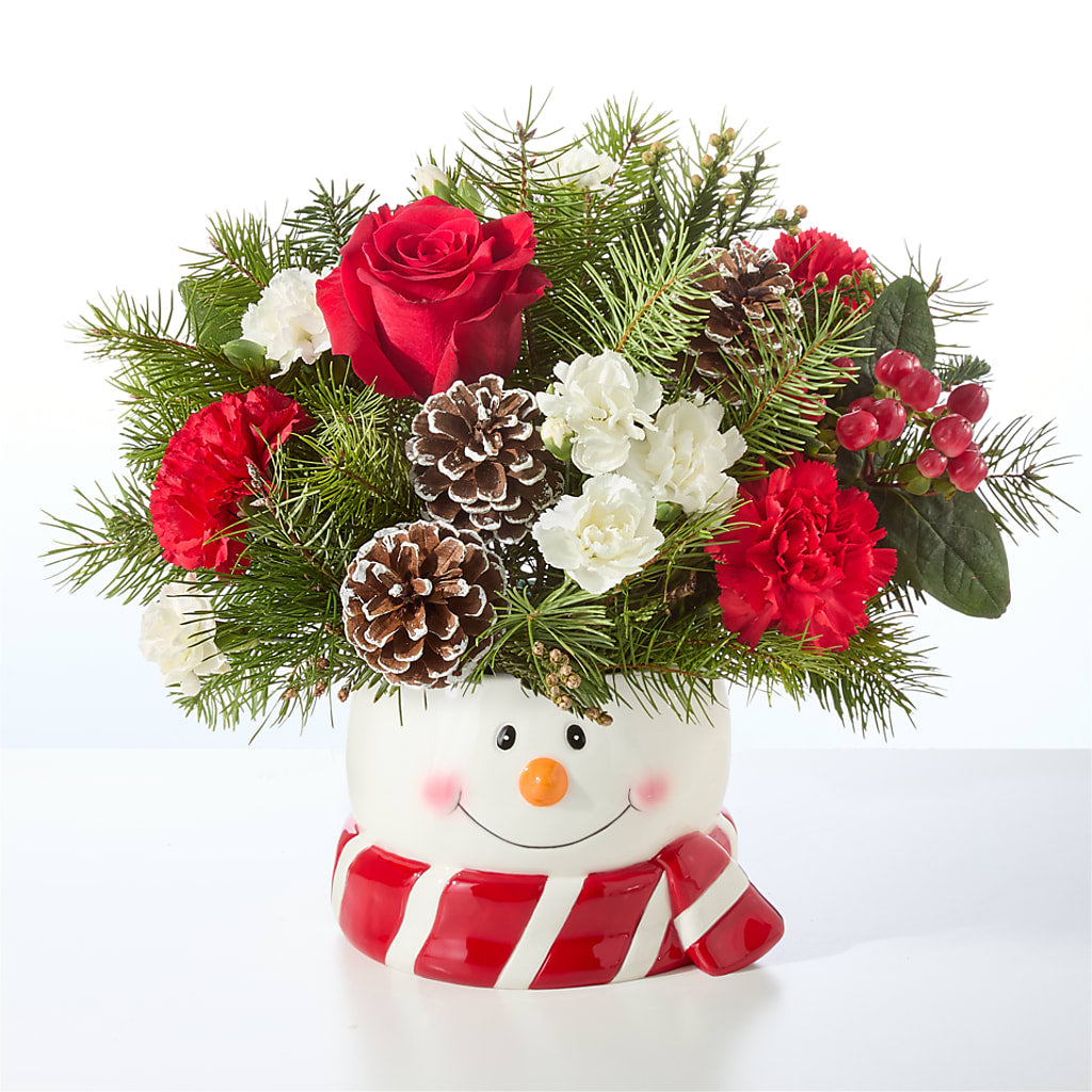 Jolly Snowman Bouquet –  Forever Flowers, Fords NJ