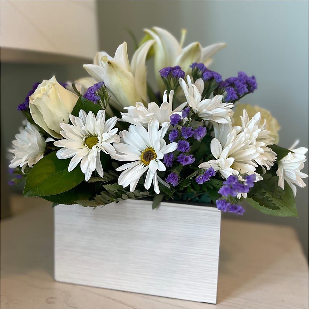 Beyond Blue Box Bouquet –  Forever Flowers, Fords NJ