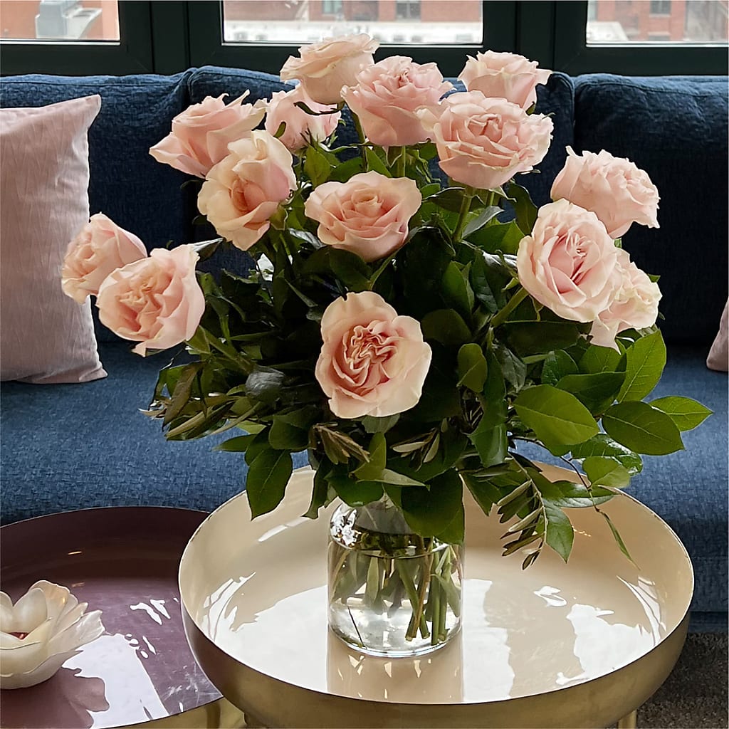 Long Stem Pink Rose Bouquet –  Forever Flowers, Fords NJ