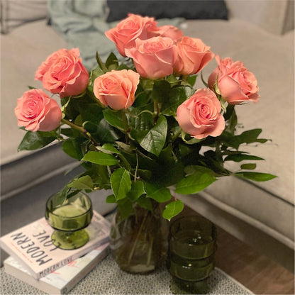 Long Stem Pink Rose Bouquet –  Forever Flowers, Fords NJ