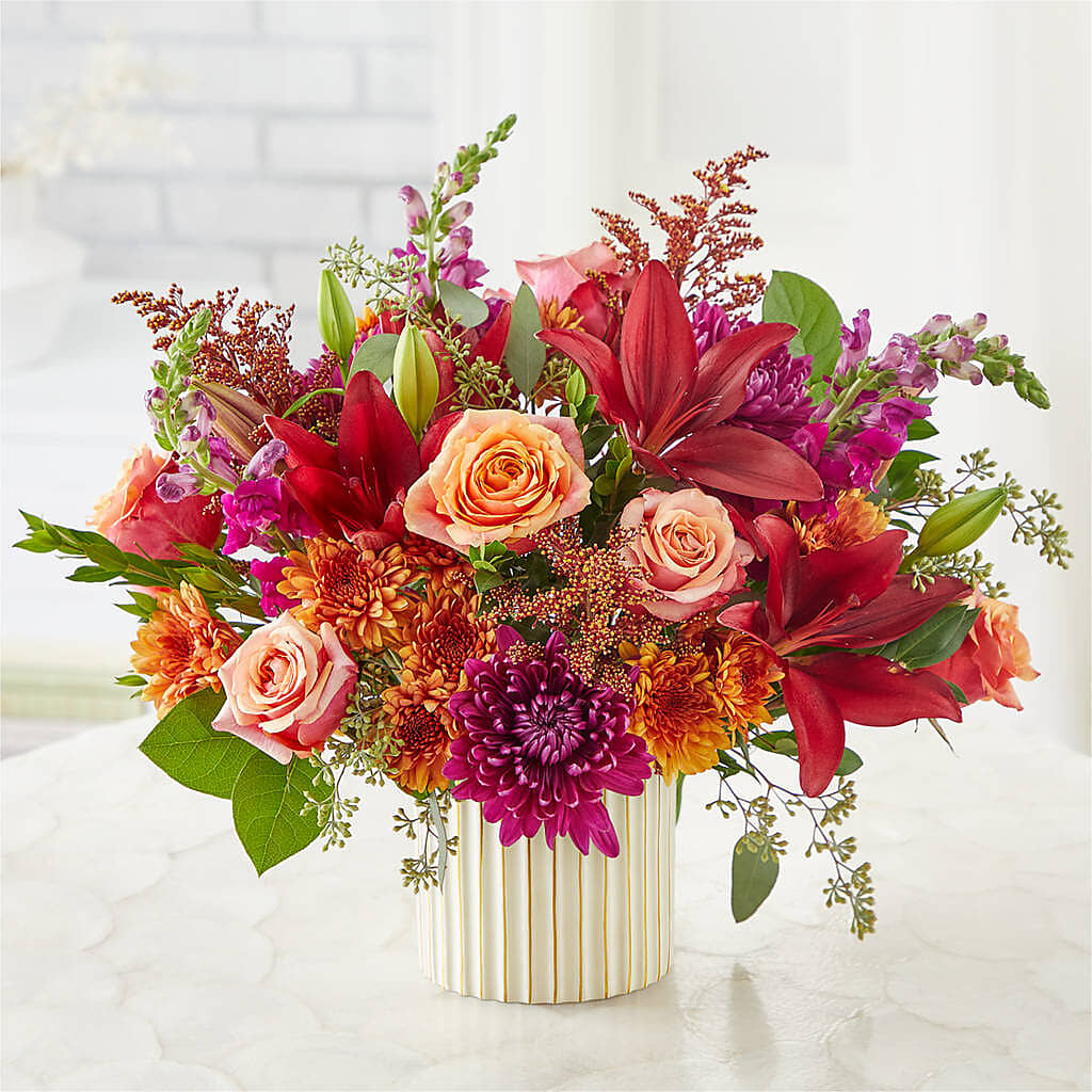 Burgundy Landscape Bouquet –  Forever Flowers, Fords NJ