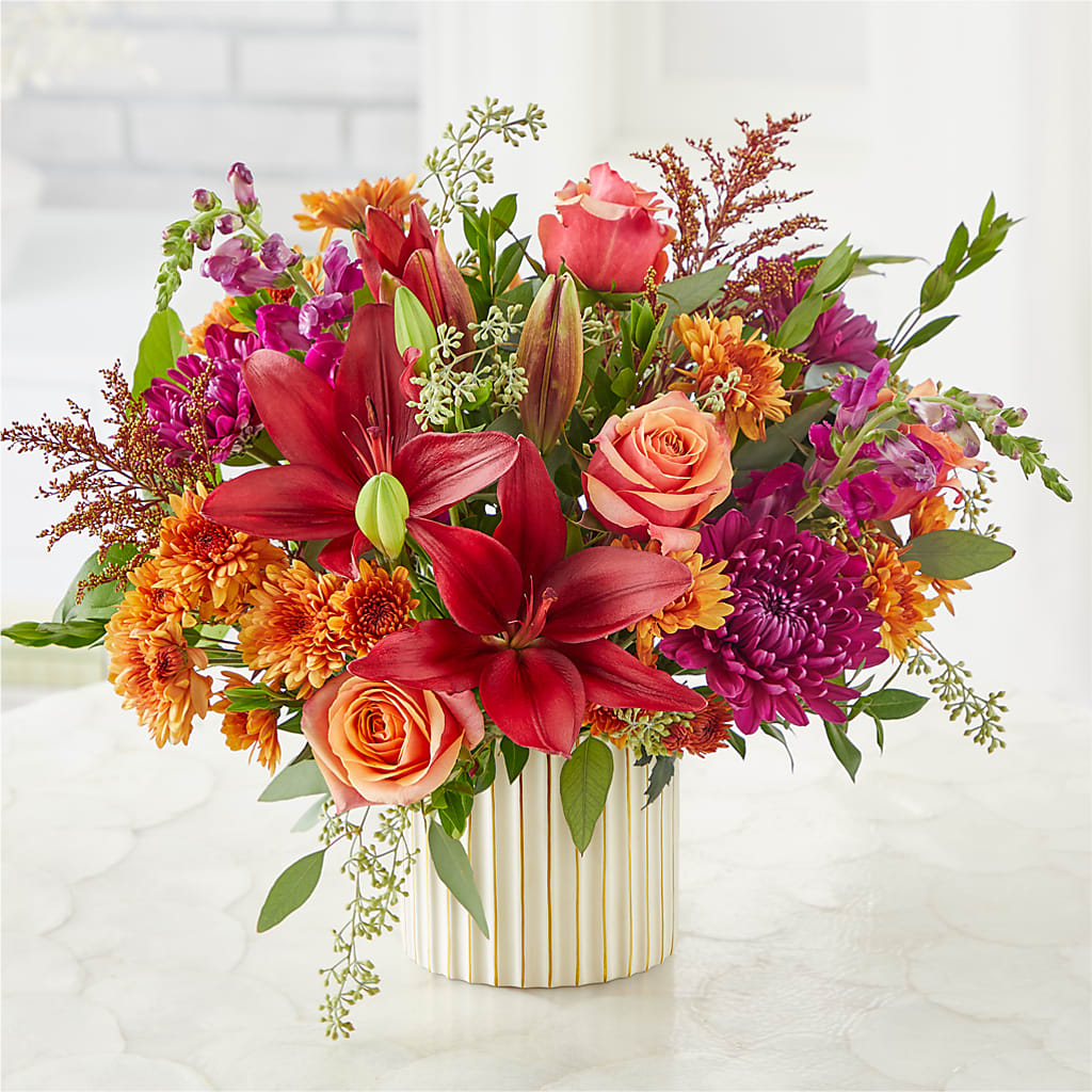 Burgundy Landscape Bouquet –  Forever Flowers, Fords NJ