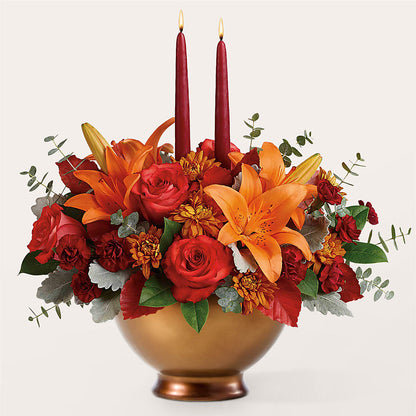 Fruits of Fall Centerpiece –  Forever Flowers, Fords NJ