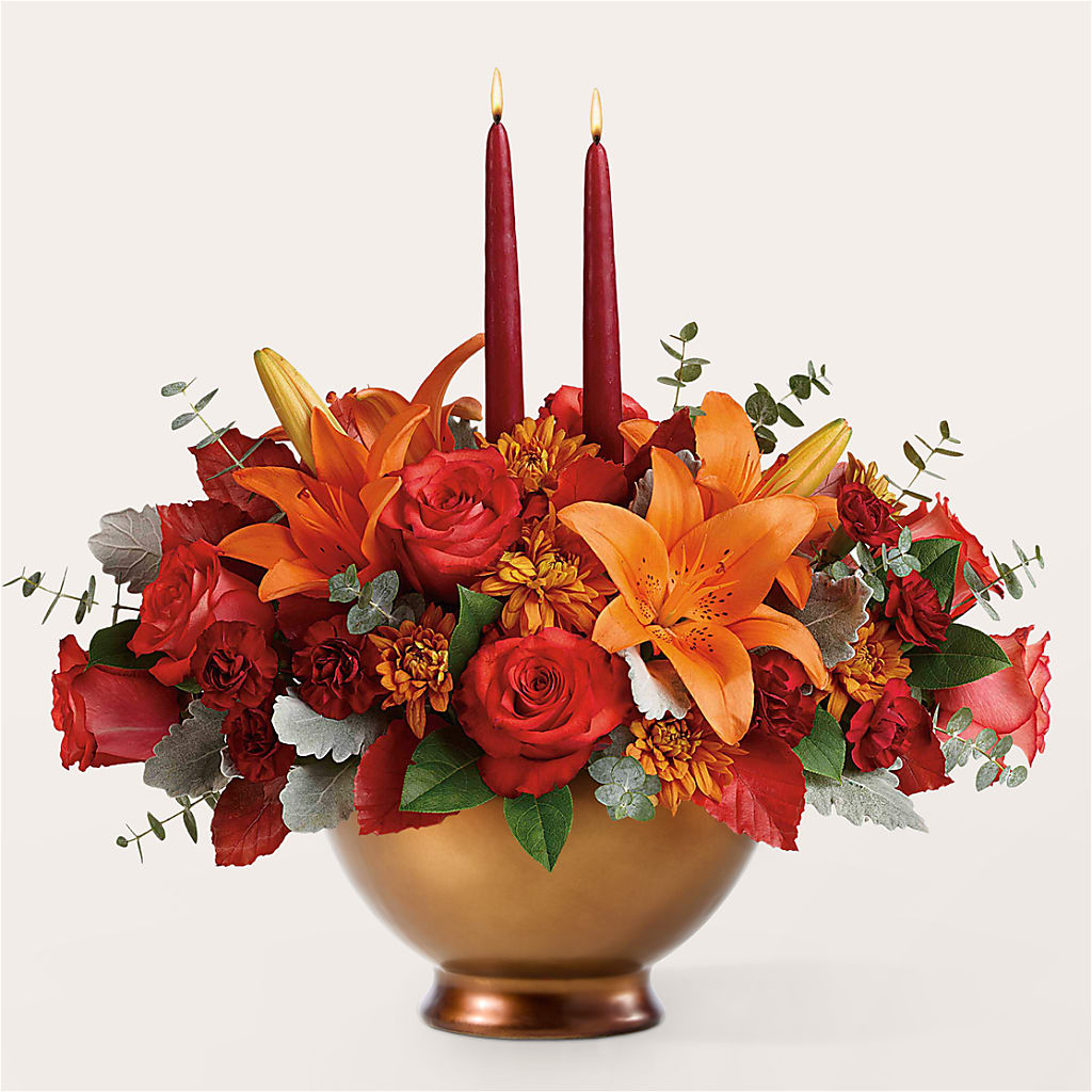 Fruits of Fall Centerpiece –  Forever Flowers, Fords NJ