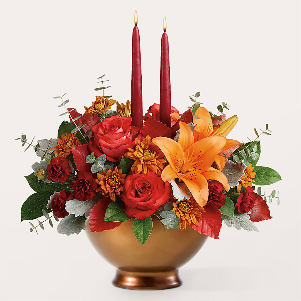 Fruits of Fall Centerpiece –  Forever Flowers, Fords NJ