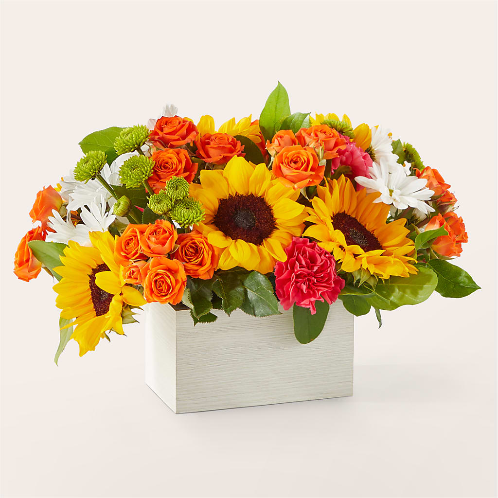 Sun-drenched Blooms Box Bouquet –  Forever Flowers, Fords NJ
