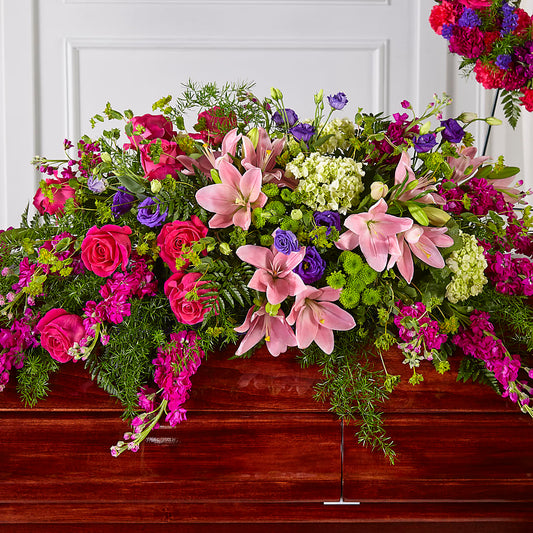 Radiant Tribute Casket Spray –  Forever Flowers, Fords NJ