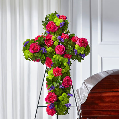 Tribute Rose Floral Cross –  Forever Flowers, Fords NJ