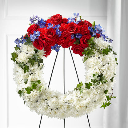 Patriotic Passion Wreath –  Forever Flowers, Fords NJ