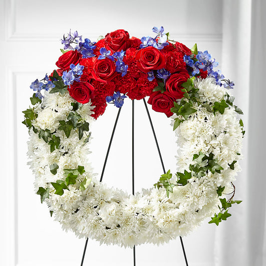 Patriotic Passion Wreath –  Forever Flowers, Fords NJ
