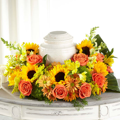 Faithful Sunflower Cremation Adornment –  Forever Flowers, Fords NJ