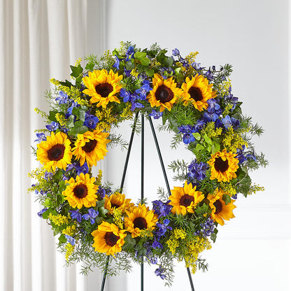Bright Rays Wreath –  Forever Flowers, Fords NJ