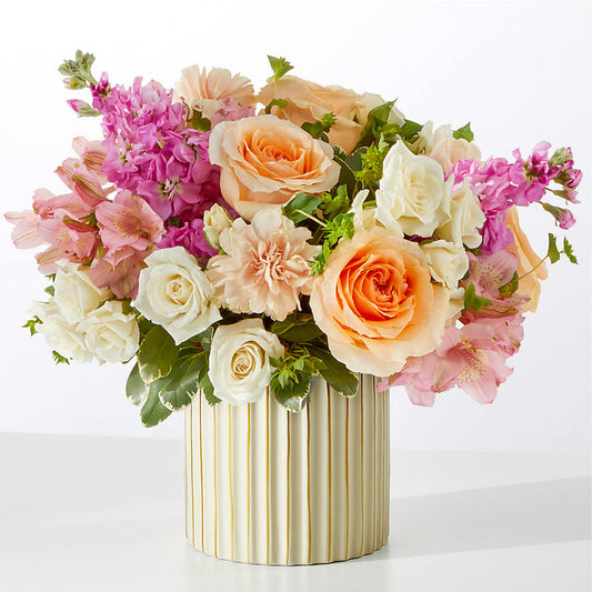 Paradise Bouquet with Ivory Vase –  Forever Flowers, Fords NJ