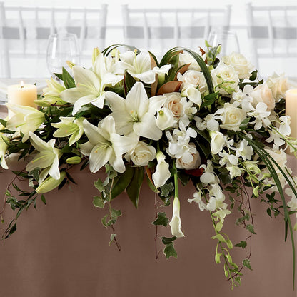 White Linen Arrangement –  Forever Flowers, Fords NJ