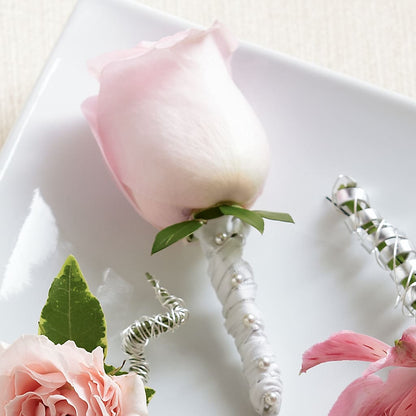 Pink Rose Boutonniere –  Forever Flowers, Fords NJ