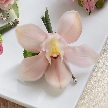 Pink Cymbidium Boutonniere –  Forever Flowers, Fords NJ