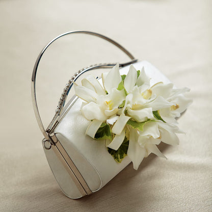 White Purse Decor –  Forever Flowers, Fords NJ