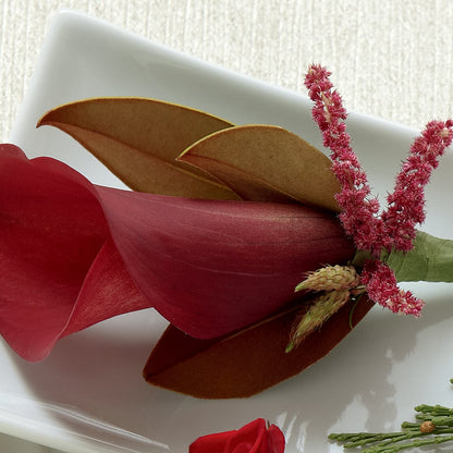 Red Calla Boutonniere –  Forever Flowers, Fords NJ