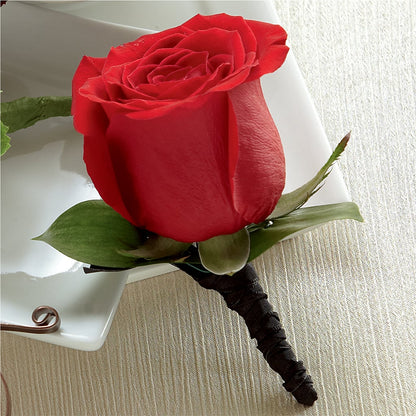 Red Rose Boutonniere –  Forever Flowers, Fords NJ
